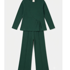 ZX103: Girls 2 Piece Rib Outfit- Green (4-12 Years)